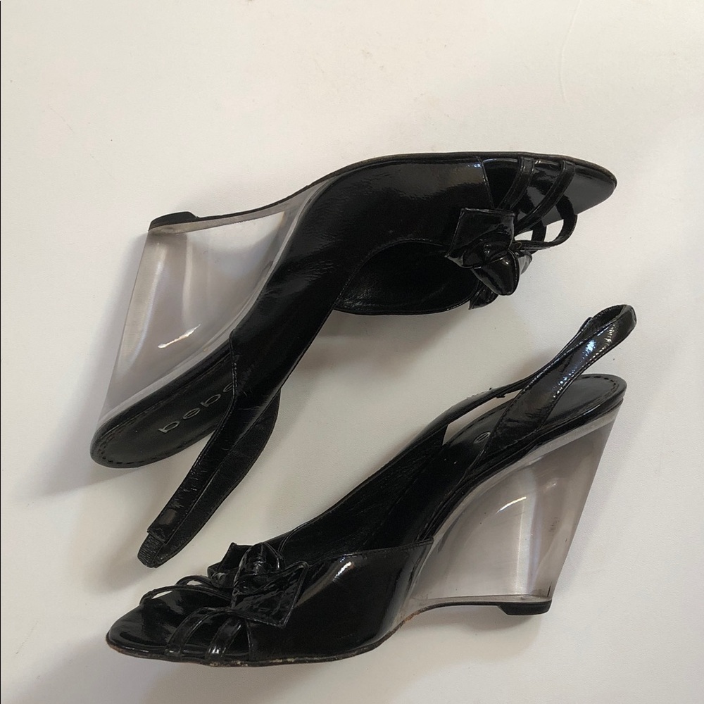 Vintage bebe clear wedges size 9